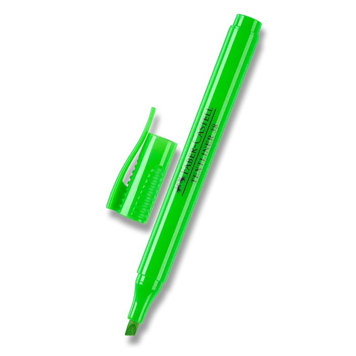 Główne zdjęcie produktu Zvýrazňovač Textliner 38 superfluorescenční, zelená Faber Castell 157763