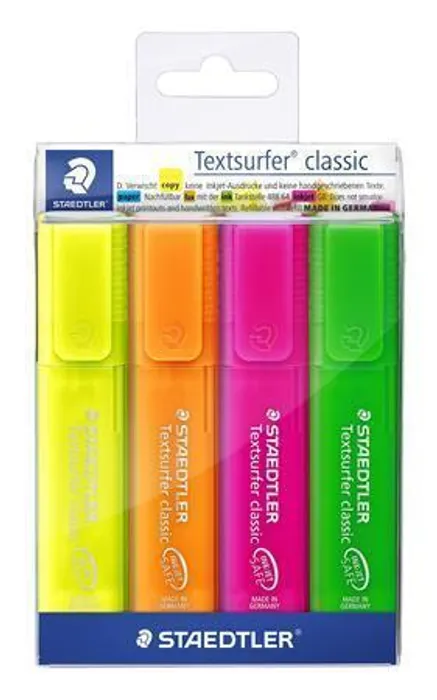 Główne zdjęcie produktu Zvýrazňovač "Textsurfer classic 364", 4 barvy, 1-5mm, STAEDTLER
