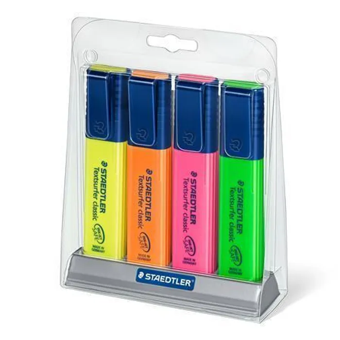 Główne zdjęcie produktu Zvýrazňovač "Textsurfer classic 364", 4 barvy, 1-5mm, ve stojánku, STAEDTLER