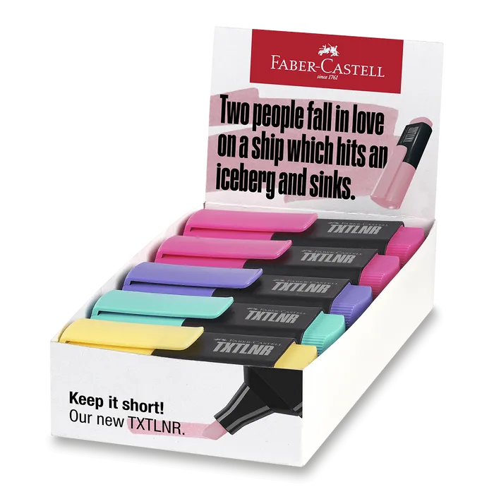 Główne zdjęcie produktu Zvýrazňovače Faber-Castell Short TXTLNR Pastel B stojánek, 10 ks