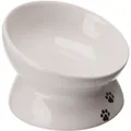 Podwyższona, ergonomiczna miska ceramiczna 0,15 l/o 13 cm, biała
