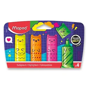 Rozświetlacz Maped Mini Fluo Kawai - 4 szt