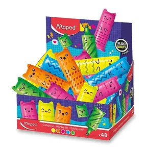 Maped Mini Fluo Kawai Textmarker - Ständer, 48 Stück.
