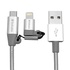 Papírenské zboží - USB kabel (2.0), USB A M - microUSB M + Apple Lightning M, 1m, 2 in 1 srebrny, Verbatim, box, 48869, regulowana końcówka Lightning