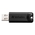 Papírenské zboží - Verbatim USB flash disk, USB 3.0 (3.2 Gen 1), 256GB, PinStripe, Store N Go, czarny, 49320, USB A, z wysuwanym złączem