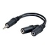 Papírenské zboží - Rozdzielacz audio, Jack (3,5 mm) M-Jack (3,5 mm) 2x F, 0,2, stereo, czarny, z kablem