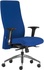 Papírenské zboží - Krzesło biurowe BOSTON H, niebieskie, krzyż aluminiowy, regulowana wysokość siedziska