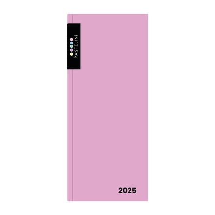 Papírenské zboží - Diář PVC měsíční 2025 PASTELINI růžová