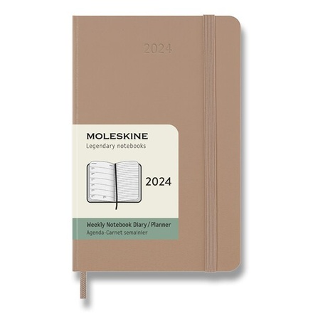 Papírenské zboží - Diář Moleskine 2024 - tvrdé desky S, týdenní, výběr barev béžový