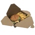 Papírenské zboží - Pudełko zamykane (PAP/PE) tłuszczoodporne kraft `S` 110 x 89 mm 700ml [50 szt]