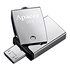 Papírenské zboží - Apacer USB flash disk OTG, USB 3.0 (3.2 Gen 1), 64GB, AH750, srebrny, AP64GAH750S-1, USB A / USB Micro  B, z obrotową osłoną