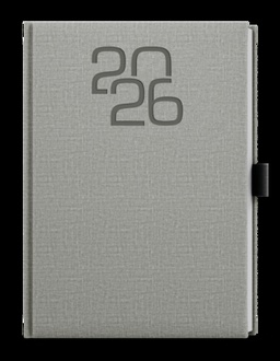 Papírenské zboží - Denní diář - David - Fabric - A5 - šedá