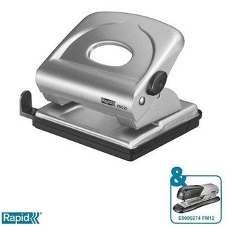 Papírenské zboží - Celokovová stolní děrovačka Rapid FMC25, Metalická stříbrná
