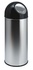 Papírenské zboží - Kosz na śmieci Push top, 55 l, metal, VEPA BINS, srebrny/czarny