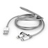 Papírenské zboží - USB kabel (2.0), USB A M - microUSB M + Apple Lightning M, 1m, 2 in 1 srebrny, Verbatim, box, 48869, regulowana końcówka Lightning