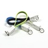 Papírenské zboží - USB kabel (2.0), USB A M - microUSB M, 0.2m, niebieski, breloczek na klucze