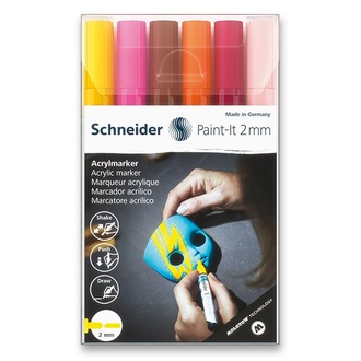 Papírenské zboží - Akrylový popisovač Schneider Paint-It 310 souprava V3, 6 barev