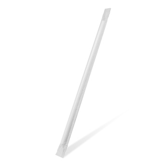 Papírenské zboží - Slámka papírová JUMBO bílá 25 cm, průměr 8 mm hygienicky balená [100 ks]