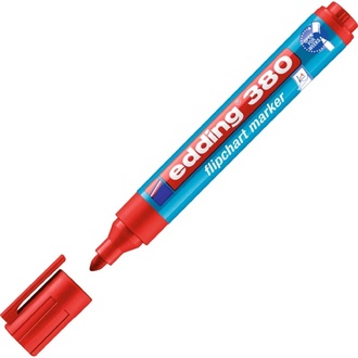 Papírenské zboží - Popisovač na bílou tabuli a flipchart "380", červená, 1,5-3mm, kuželový hrot, EDDING