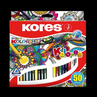 Papírenské zboží - Pastelky Kores Kolores Mandalas 50 barev