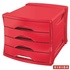 Papírenské zboží - Pudełko z szufladami Esselte Europost VIVIDA, VIVIDA czerwony