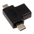 Papírenské zboží - USB (3.0) Redukcja, USB A (3.0) F-USB micro B (M) + USB C (3.1)M, 0, czarna, plastic bag, OTG