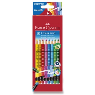 Papírenské zboží - Pastelky Faber-Castell Grip 2001 s barevnou pryží 10 barev