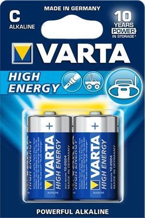 Papírenské zboží - Baterie, C (malý monočlánek), 2 ks, VARTA "High Energy"