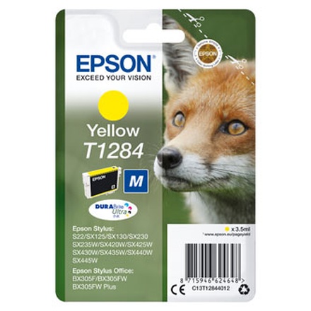 Papírenské zboží - Epson originální ink C13T12844022, T1284, yellow, blistr, 3,5ml, Epson Stylus S22, SX125,