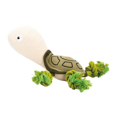 Papírenské zboží - Mořská želva, 30 cm, látková hračka s bavlněnými uzly, HIPHOP DOG, zelená/krémová