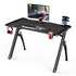 Papírenské zboží - ULTRADESK Biurko dla gracza INVADER - BLACK, 120x64 cm, 75 cm, podświetlenie LED, podkładka XL, uchwyt na słuchawki i napój