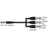 Papírenské zboží - Audio Kabel Jack (3,5mm) M - 3x CINCH M, 1.5m, 4-polowy (combo) jack 90&deg*, czarna, Logo, blistr