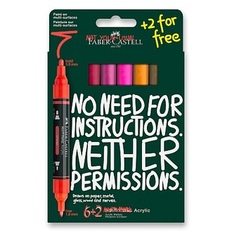 Papírenské zboží - Akrylový popisovač Faber-Castell Multimark Flame - 6+2 ks