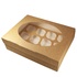 Papírenské zboží - Pudełko papierowe ECO na muffinki 330x250x100 mm brązowe z okienkiem [25 szt.]