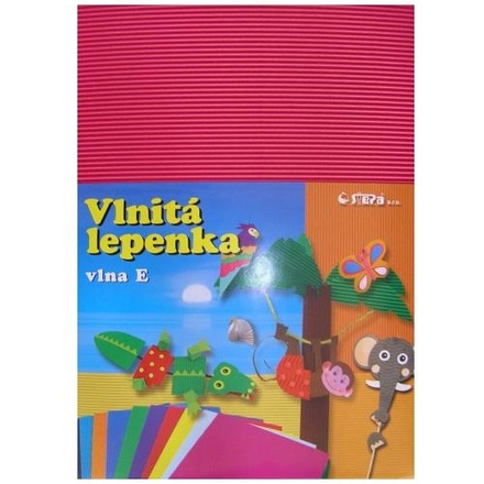 Papírenské zboží - Lepenka E-Welle 260g 34,5 x 24,5cm rovná-pink 10 listů