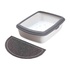 Papírenské zboží - Półokrągła mata PCV szara do WC 59 x 35 cm