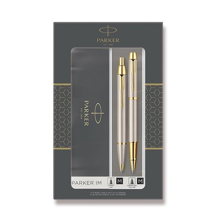 Papírenské zboží - Parker IM Brushed Metal GT sada roller a kuličková tužka