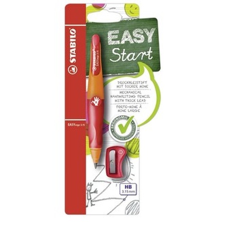 Papírenské zboží - Ergonomická mech. tužka pro praváky STABILO EASYergo 3.15 oranžová/červená HB+ořezávátko