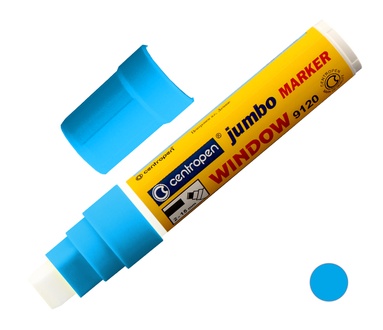 Papírenské zboží - Křídový fix na sklo Centropen JUMBO WINDOW 9120 modrý