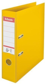Papírenské zboží - Pákový pořadač "Standard", ochranné spodní kování, žlutá, 75 mm, A4, PP, ESSELTE