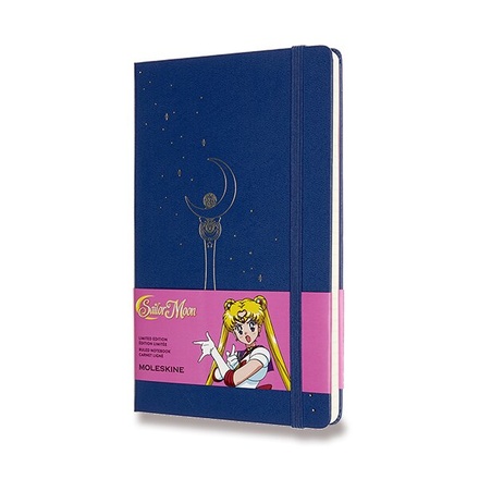 Papírenské zboží - Zápisník Moleskine Sailor Moon - tvrdé desky L, linkovaný, černý