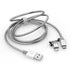 Papírenské zboží - USB kabel (2.0), USB A M - microUSB M + Apple Lightning M, 1m, 2 in 1 srebrny, Verbatim, box, 48869, regulowana końcówka Lightning