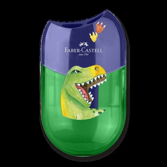 Papírenské zboží - Ořezávátko Faber-Castell Dinosaurus 2 otvory, s odpadní nádobkou