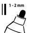 Papírenské zboží - Marker kredowy, czarny, 1 - 2 mm, końcówka stożkowa, płyn, SIGEL
