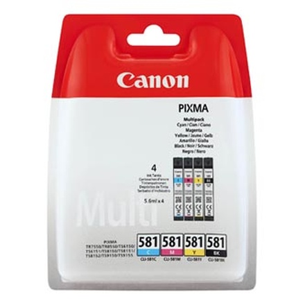 Papírenské zboží - Canon originální ink CLI581 CMYK Multi Pack, CMYK, blistr, 4*5,6ml, 2103C004, Canon PIXMA