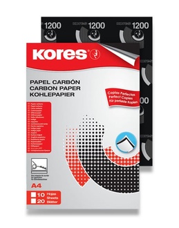 Papírenské zboží - Uhlový papír Kores Carbonet - černý 20 listů