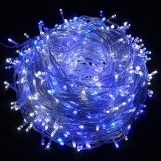 Papírenské zboží - LED osvětlení, řetěz, 10m, 220-240 V (50-60Hz), 6W, modrá, transparentní kabel, 30000h, 1