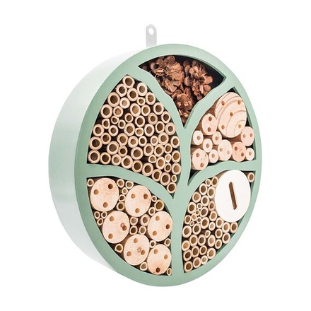 Papírenské zboží - PetBuddy "Strom života", kulatý hotel pro hmyz, 29 x 6.5 cm, borové dřevo