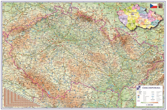 Papírenské zboží - Podložka na stůl 60x40cm Česká republika