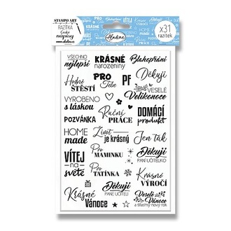 Papírenské zboží - Razítka Aladine StampoArt - České nápisy, 31 ks